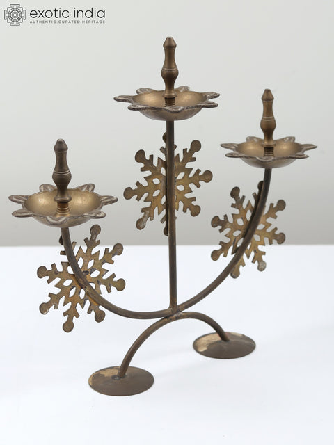 12" Multi Wicks Vintage Lamp in Brass