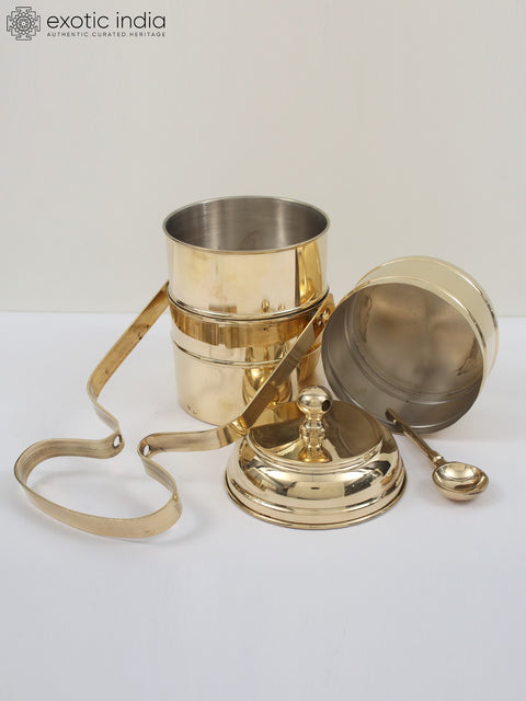 Brass Lunch Box/Tiffin Box | Available in Two and Three Tiers
