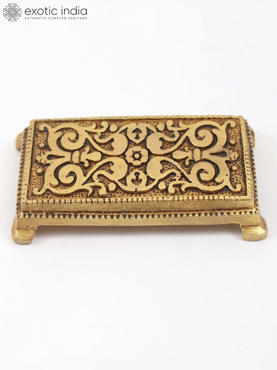 Brass Peacock Design Chowki Pedestal Handmade