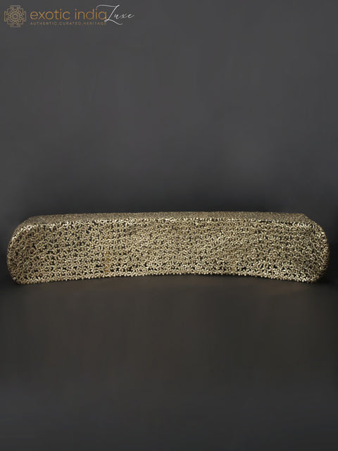84" Large Designer Sofa Made of Brass Flowers