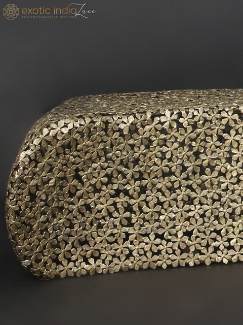 84" Large Designer Sofa Made of Brass Flowers