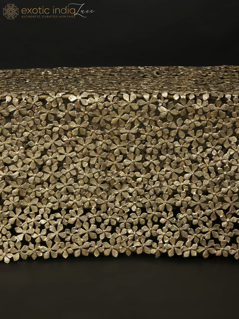 84" Large Designer Sofa Made of Brass Flowers