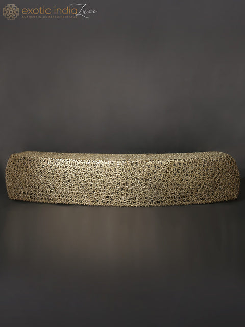 84" Large Designer Sofa Made of Brass Flowers
