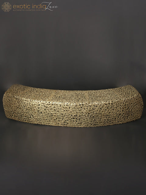 84" Large Designer Sofa Made of Brass Flowers