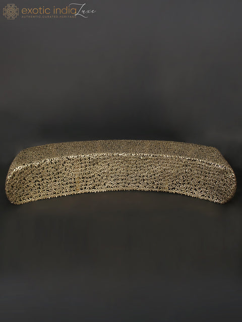 84" Large Designer Sofa Made of Brass Flowers