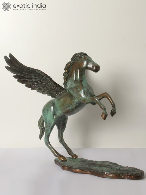 18" Brass Pegasus Statue Handmade Home Decor