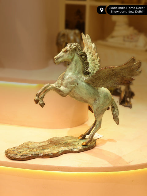 18" Brass Pegasus Statue | Home Decor