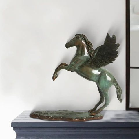 18" Brass Pegasus Statue | Home Decor