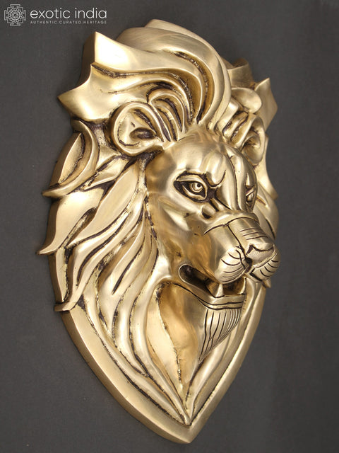11" Brass Lion Head | Wall Hanging