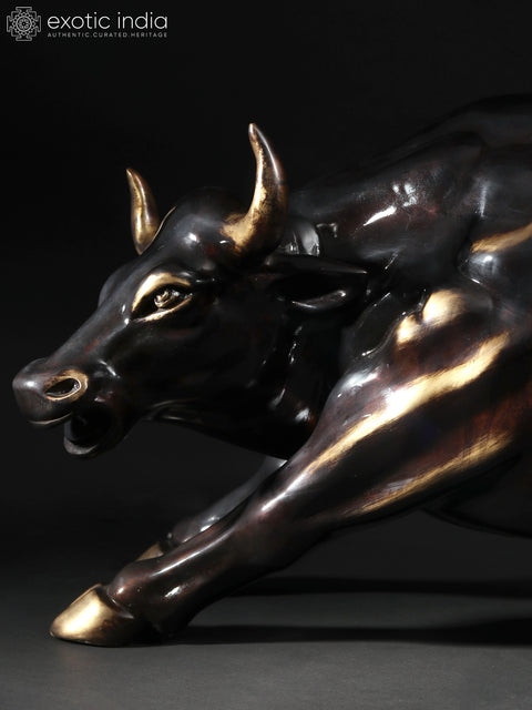 28" New York Wall Street Bull | Brass Sculpture