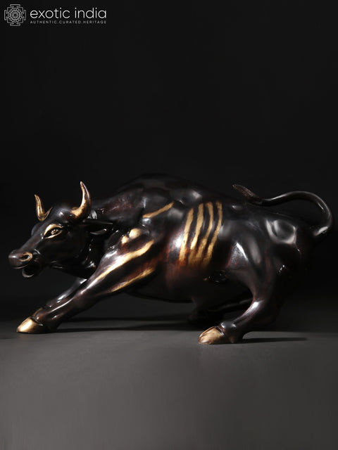28" New York Wall Street Bull | Brass Sculpture