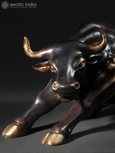 28" New York Wall Street Bull | Brass Sculpture