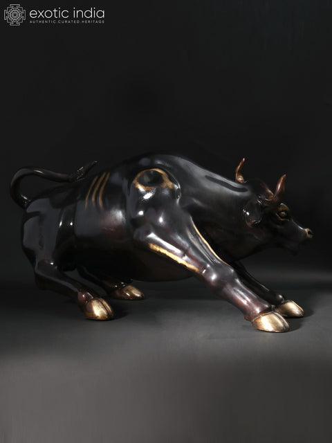 28" New York Wall Street Bull | Brass Sculpture