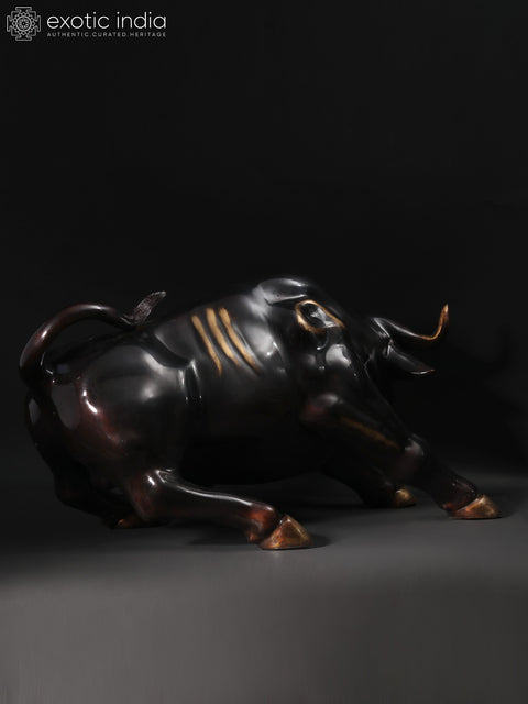 28" New York Wall Street Bull | Brass Sculpture