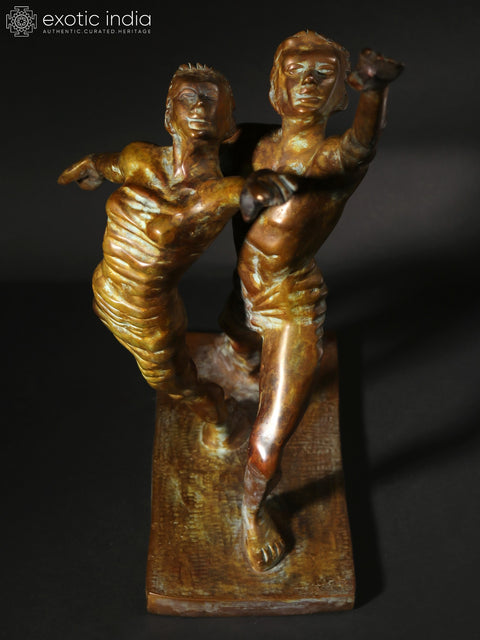 16" Contemporary Dance Couple Brass Sculpture | Home Decor