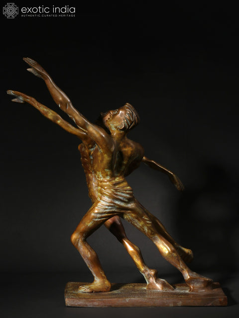 16" Contemporary Dance Couple Brass Sculpture | Home Decor
