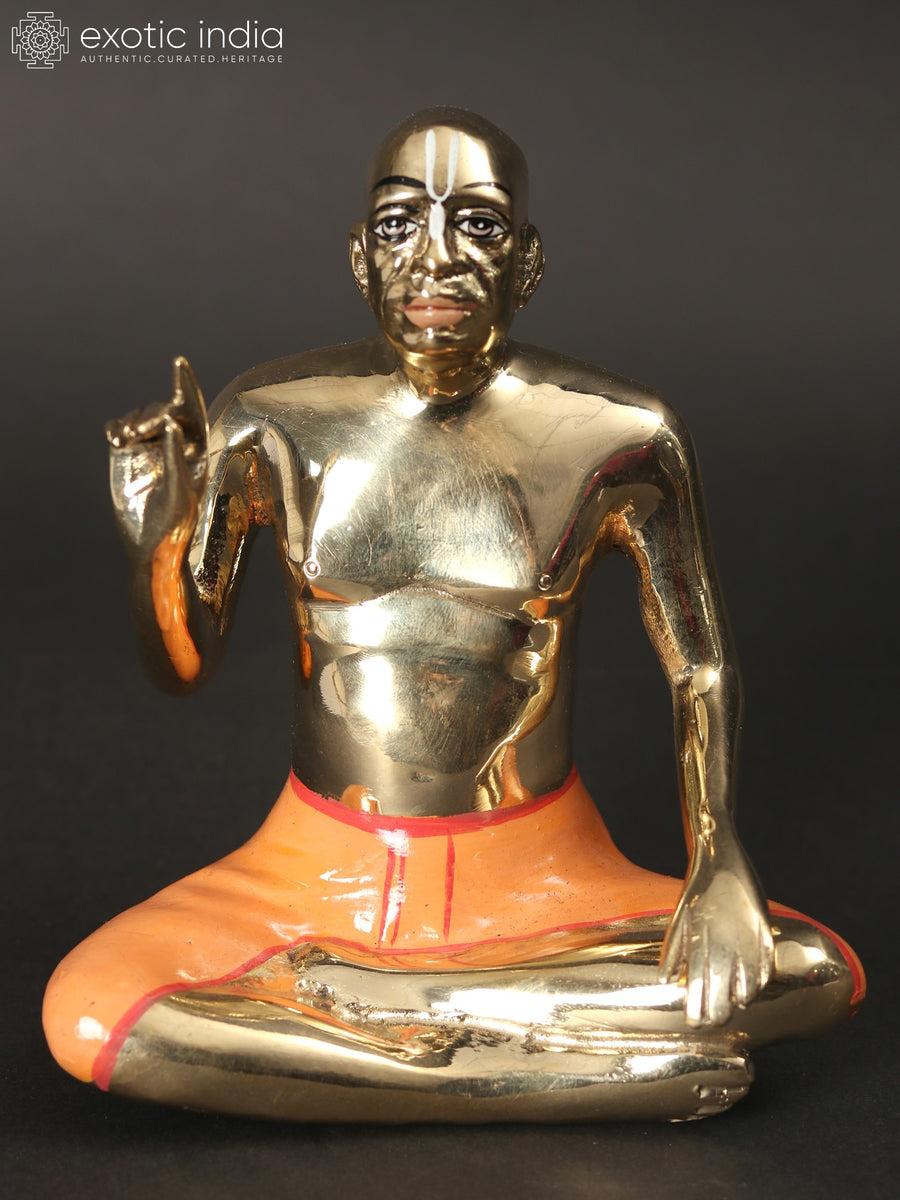 6" Swami Prabhupada Brass Statue - ISKCON Founder