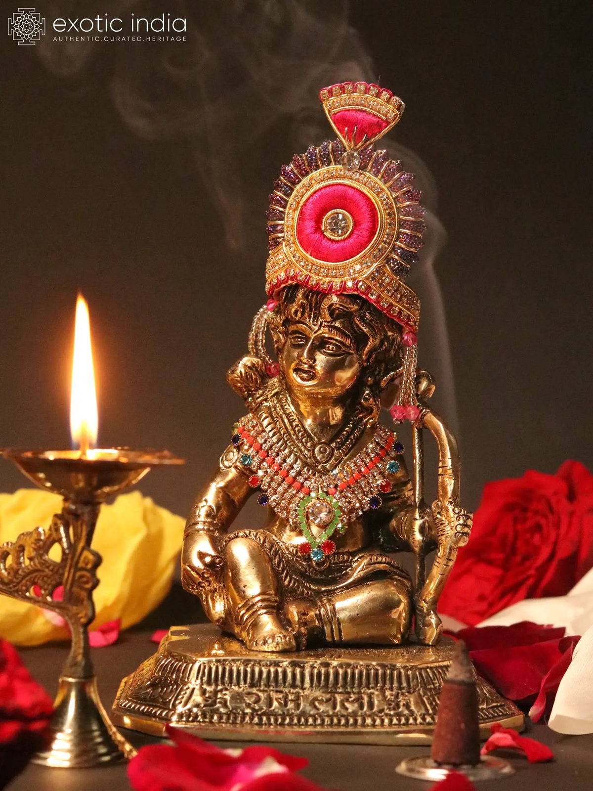 5" Ramlala Brass Idol for Pooja