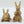 3" Small Pair of Cute Rabbits Brass Figurines
