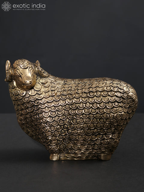 Small Auspicious Sheep with Prosperity Coins | Brass Statue