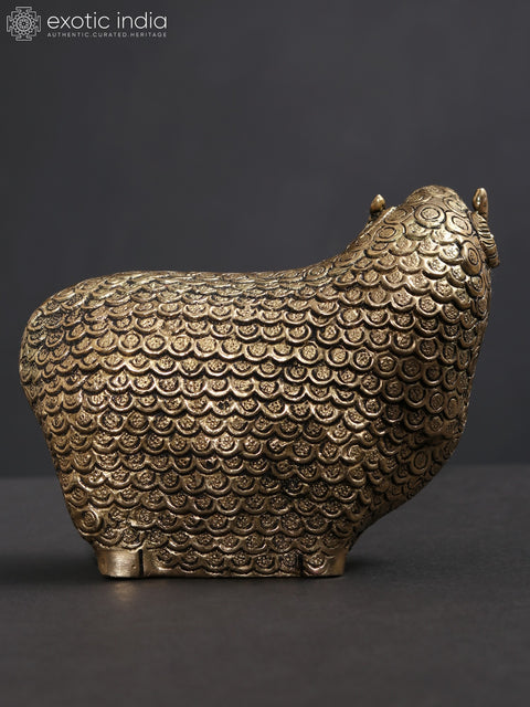 Small Auspicious Sheep with Prosperity Coins | Brass Statue