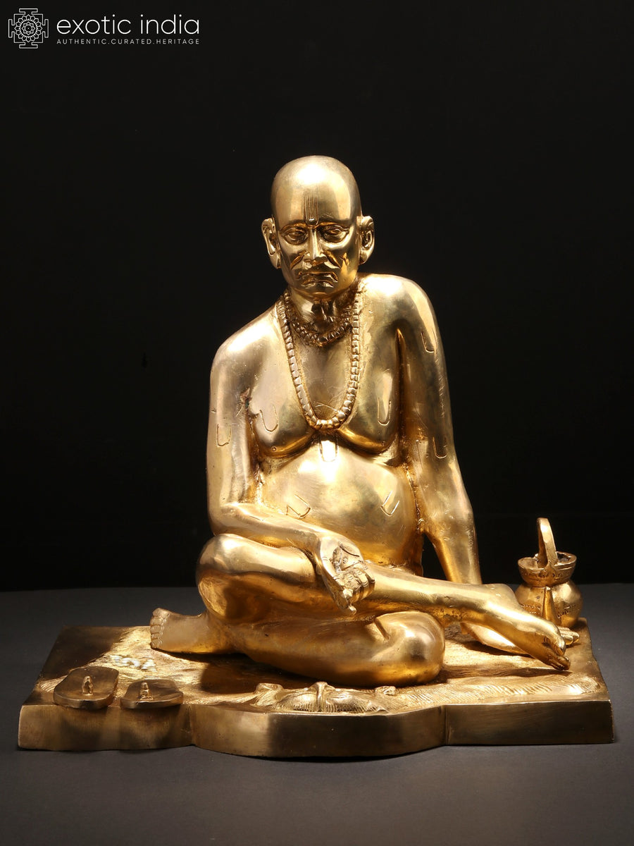 12" Swami Samarth Maharaj Handmade Brass Idol