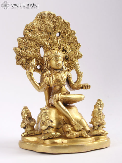 7" Dakshinamurti Shiva Brass Statue