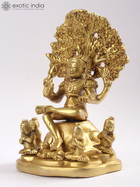 7" Dakshinamurti Shiva Brass Statue