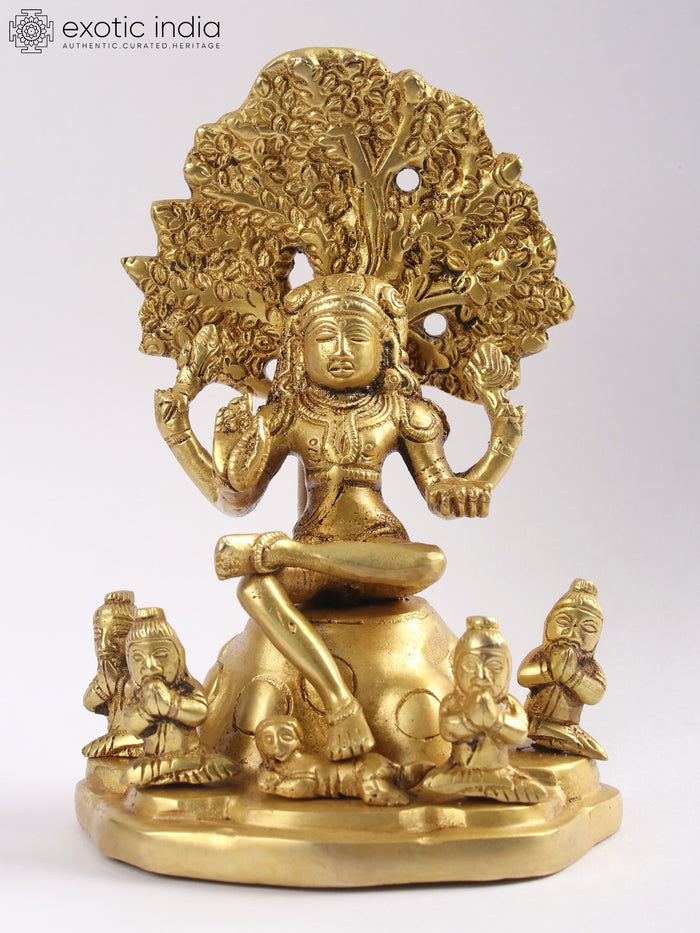 7" Dakshinamurti Shiva Handmade Brass Statue