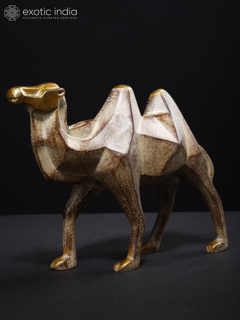 8" Stylized Brass Camel Figurine | Table Decor