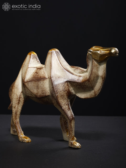 8" Stylized Brass Camel Figurine | Table Decor