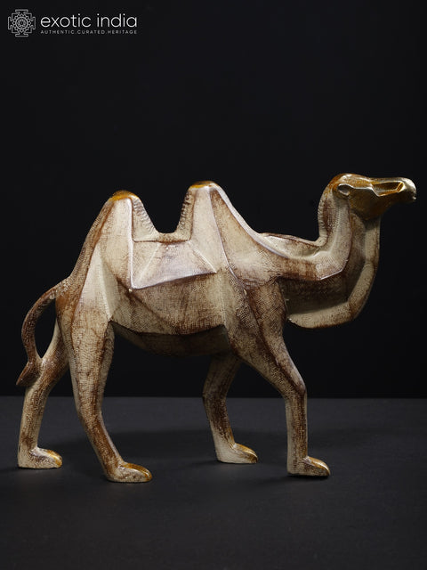 8" Stylized Brass Camel Figurine | Table Decor