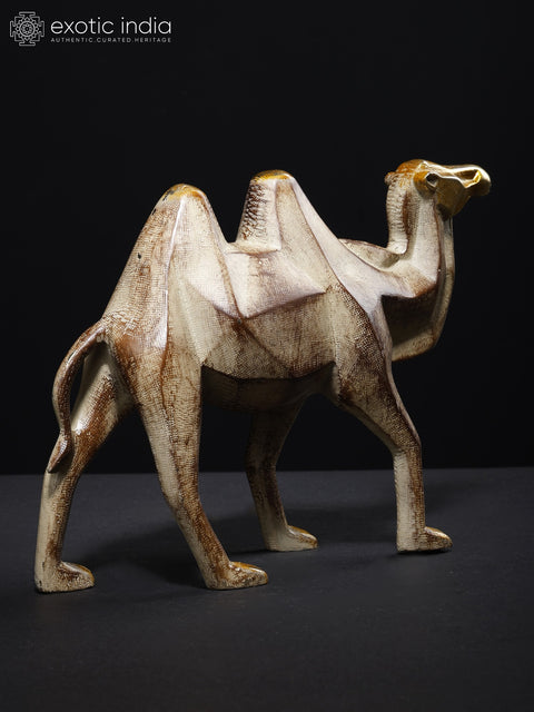 8" Stylized Brass Camel Figurine | Table Decor