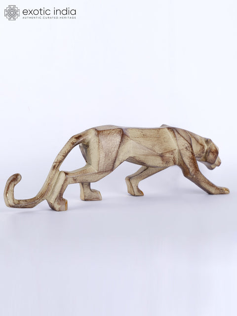 15" Stylized Brass Panther | Table Decor
