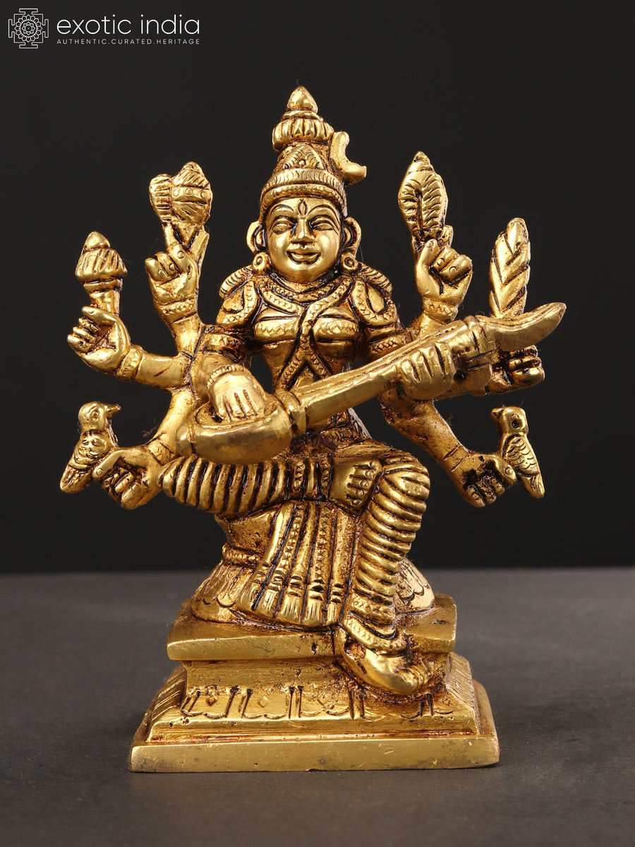 5" Mahavidya Matangi Handmade Brass Statue