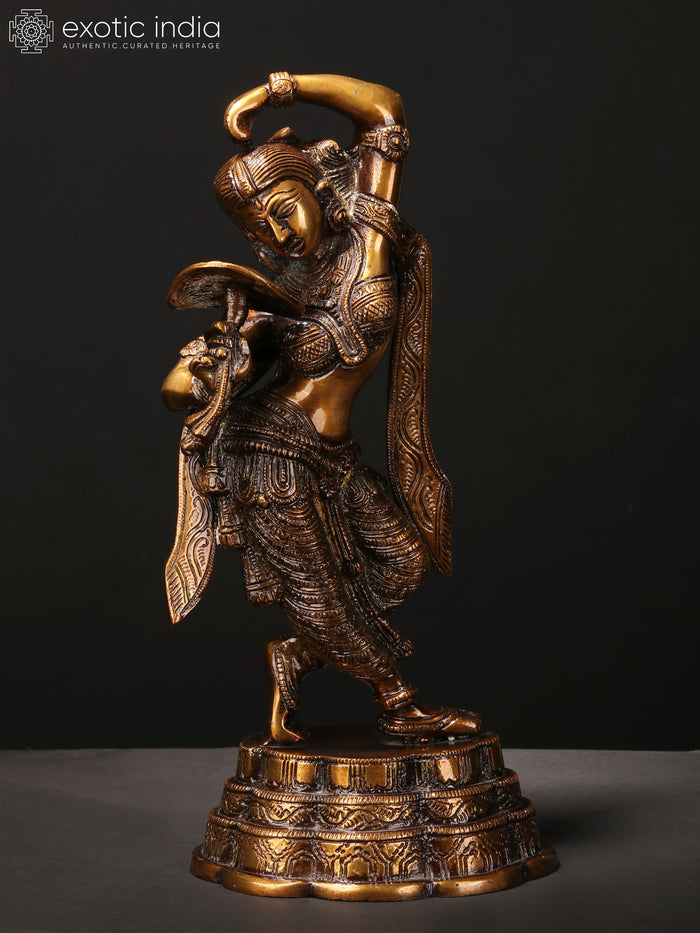 13" Shringar Lady Handmade Brass Statue with Lacquer Finish