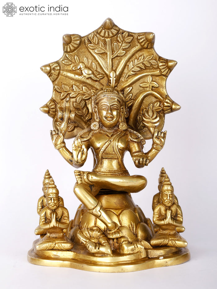 8" Dakshinamurti Shiva Handmade Brass Statue