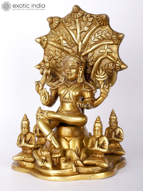 8" Dakshinamurti Shiva Brass Statue