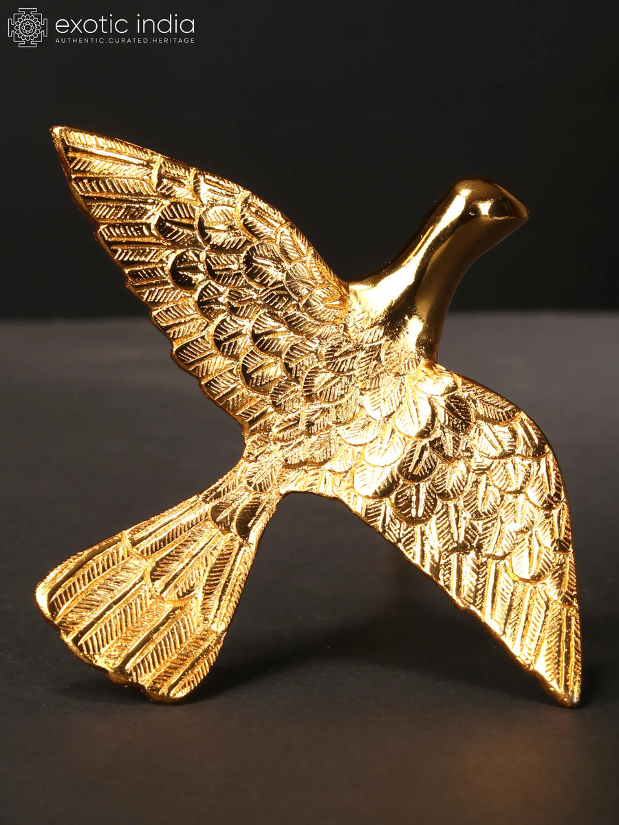 Small Decorative Brass Bird Gold Plated Wall Hanging