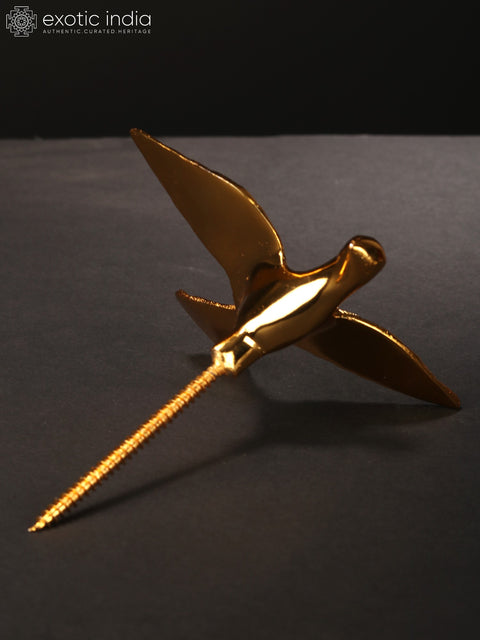 Small Decorative Bird | Brass with Gold Plating | Wall Decor