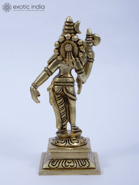 5" Fine Small Ardhanarishvara Brass Statue | Shiva-Shakti Idol