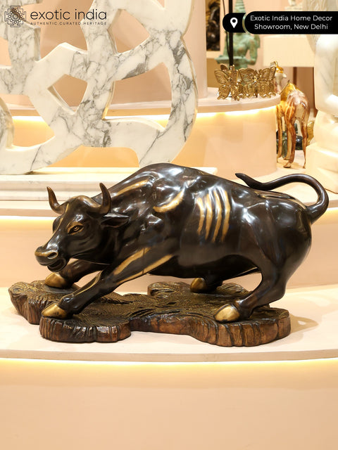 32" Large New York Wall Street Bull | Brass Statue