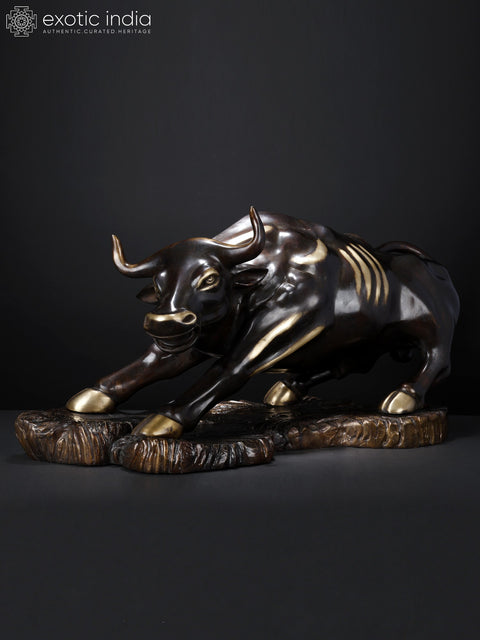 32" Large New York Wall Street Bull | Brass Statue
