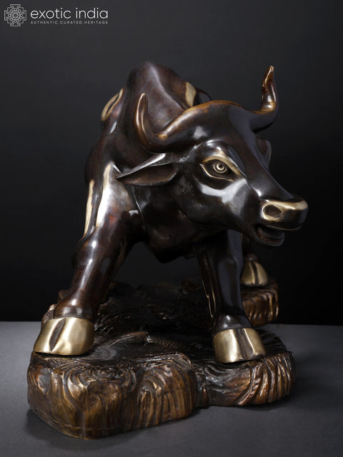 32" Large New York Wall Street Bull | Brass Statue