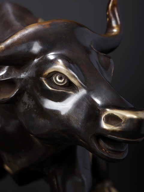 32" Large New York Wall Street Bull | Brass Statue