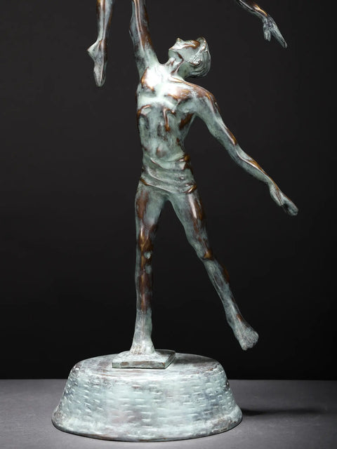 Rising in Love – A Moment Held in Brass | Modern Art | Home Decor
