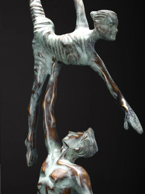 Rising in Love – A Moment Held in Brass | Modern Art | Home Decor