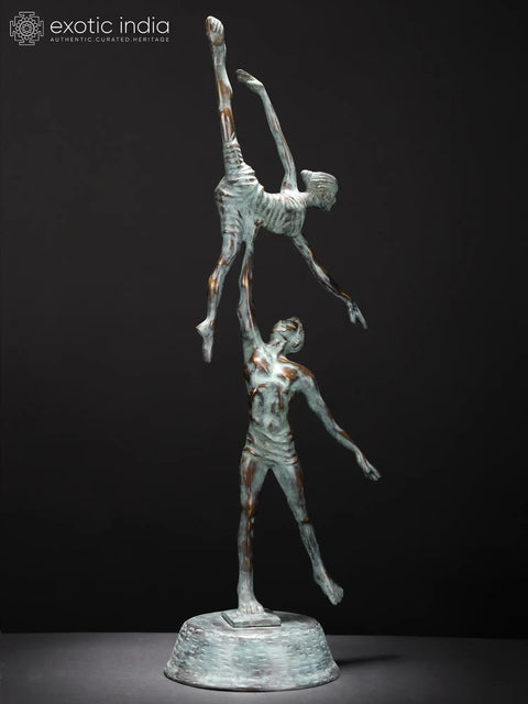 Rising in Love – A Moment Held in Brass | Modern Art | Home Decor