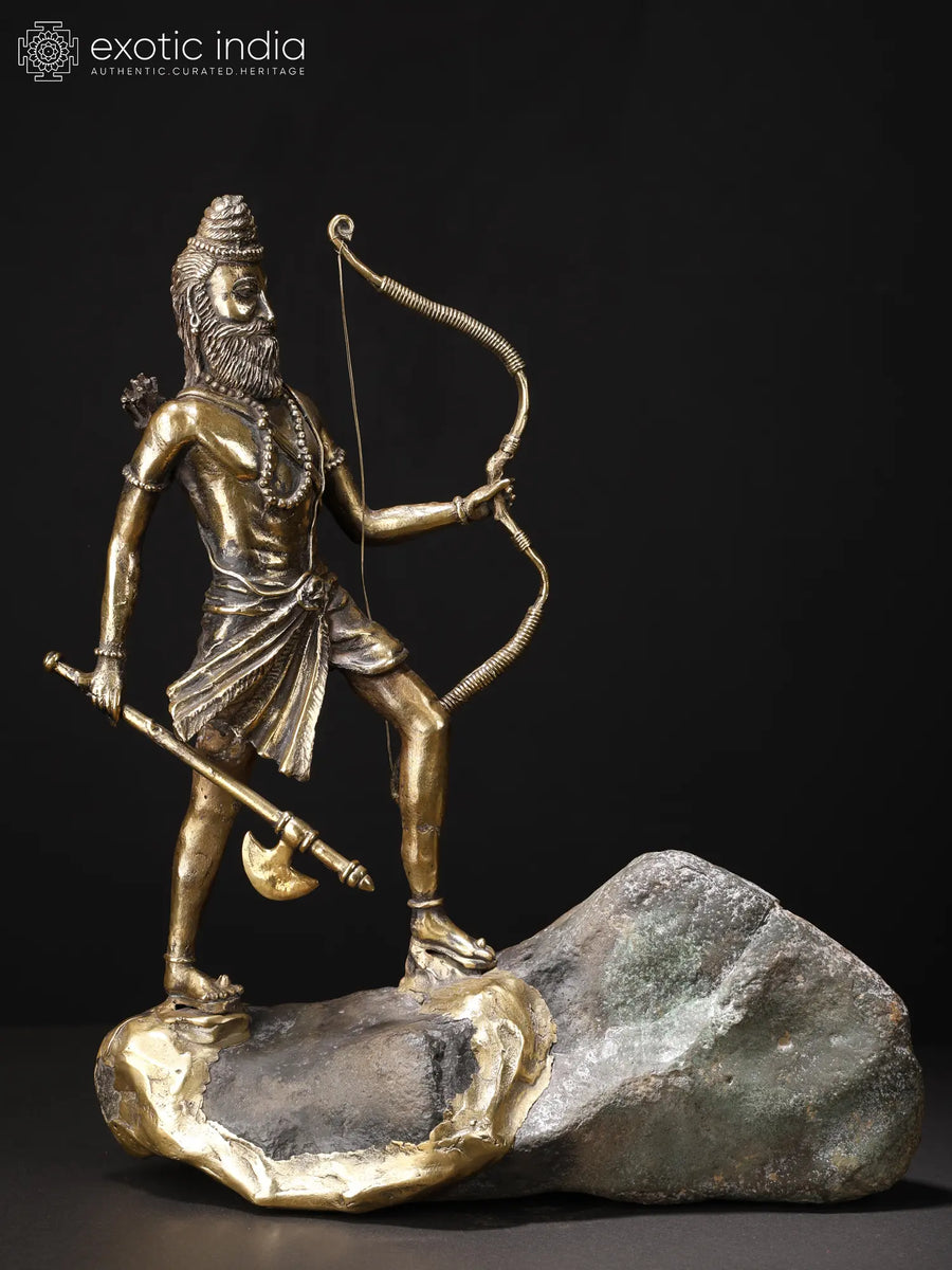 15" Lord Parashurama Brass Statue Handmade