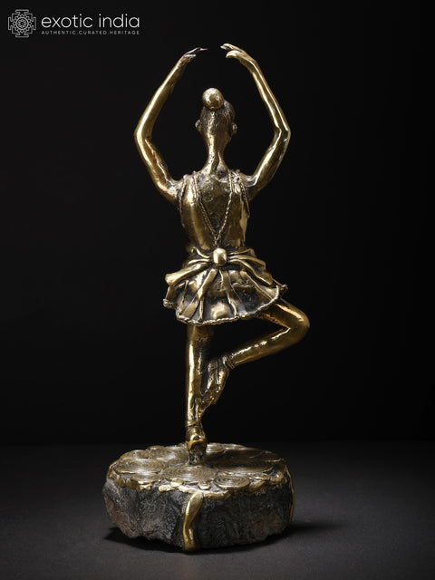 11" Ballerina Brass and Stone Sculpture | Table Decor